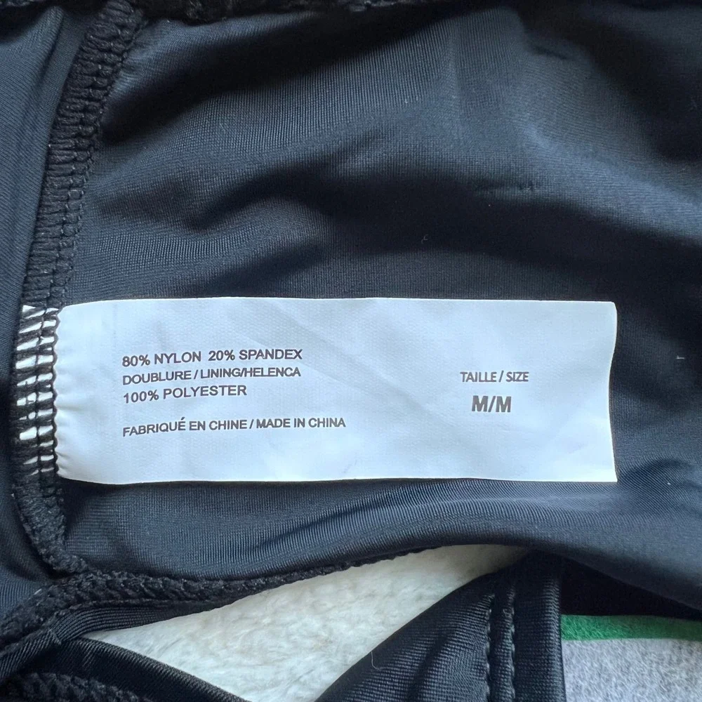Black High Waisted Bikini Bottoms High Cut Swim Briefs Size Medium Solid NWOT